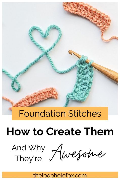 Learn how to create the foundation half double crochet and the foundation double crochet with this photo and video crochet tutorial. You'll learn how to work the stitch, why it works and why they're awesome. Check it out! Double Crochet Foundation Stitch, Crochet Foundation Double Crochet, Crochet Foundation Row, Single Crochet Tutorial, Double Crochet Tutorial, Foundation Double Crochet, Crochet Double Crochet, Easy Poncho Knitting Pattern, Poncho Knitting