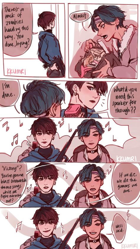 I'm inlove with kkumri's artstyle♡ // bts Vkook Fanart, Bts Vkook, Bts Drawings, About Bts, Bts Fans, Kpop Fanart, Cute Comics, Boy Scouts, The Scene