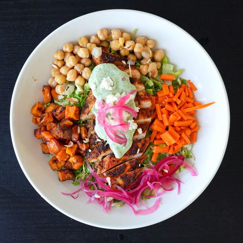 Sweet Green Salad, Ethan Chlebowski, Green Goddess Ranch, Blackened Chicken Salad, Greek Yogurt Ranch Dressing, Green Goddess Salad, Goddess Salad, Chicken Chickpea, Goddess Dressing