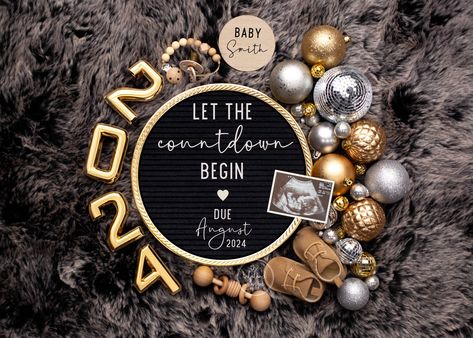 New Years Pregnancy Announcement Digital New Year Baby Announcement Template Instant Editable Gender Neutral 2024 Boy Girl First Husband by LalalandBabyShoppe on Etsy New Year Baby Announcement, 4th Baby Announcement, Pregnancy Announcement 4, New Years Baby Announcement, New Years Pregnancy Announcement, First Baby Announcements, 3rd Baby Announcement, Baby Announcement Template, Baby Announcement Digital