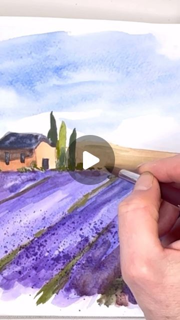 524 likes, 9 comments - ellencrimitrent on February 13, 2024: "A glimpse inside one of my sketchbooks and a new tutorial on a lavender field. If you’re stumped what to paint today check this waterco...". Lavender Field Watercolor Painting, Lavender Fields Watercolor, Lavender Watercolor Painting, What To Paint, Sketchbook Watercolor, Happy Painting, Step By Step Watercolor, Watercolor Tutorial, Lavender Field