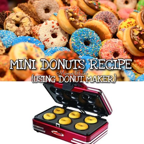 This easy mini donut recipe (using donut maker) will use a cake mix. You can use any available flavor of cake mix you find in supermarkets; like chocolate, strawberry, lemon, white, etc. Simple and quick donut snacks fod your kids. Super easy to make, even your kids will enjoy helping you out. Baby Cake Donut Maker Recipes, Mini Donut Maker Recipes, Cake Mix Donuts Recipe, Babycakes Donut Maker, Donut Maker Recipes, Mini Donut Maker, Healthy Donuts Recipe, Mini Donut Recipes, Cake Mix Donuts