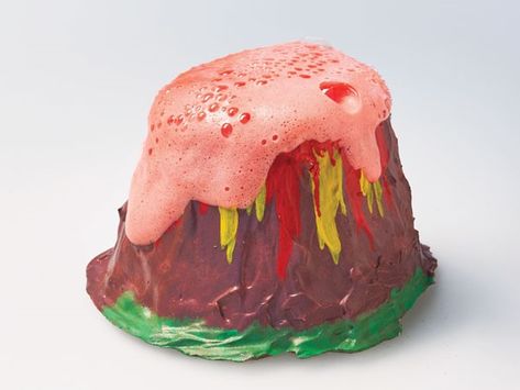 Erupting Volcano Cake, Gender Reveal Volcano, Volcano Recipe, Baby Reveal Party Decorations, Monster Birthday Cakes, Volcano Cake, Toddler Games, Erupting Volcano, Baby Reveal Party