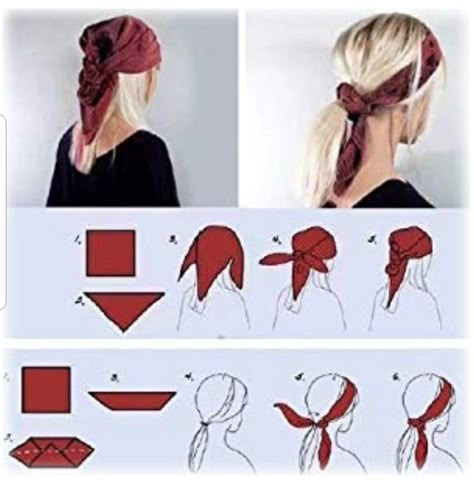 Pirate Head Scarf, Hair Wrapping, 1000 Lifehacks, Ponytail Wrap, Hairstyles Design, Hair Scarf Styles, Head Scarf Styles, Cute Scarfs, Brands Fashion