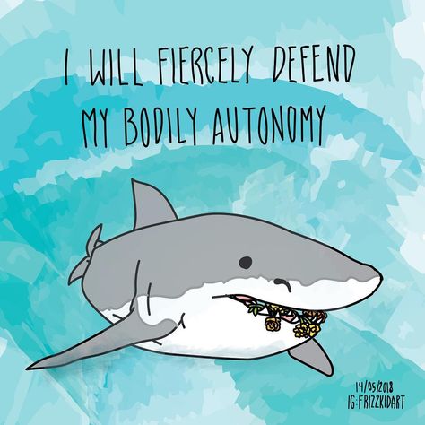 Today’s affirmation art: I will fiercely defend my bodily autonomy 🦈 We can be gentle, tender, and sweet, but still be strong in defending our bodily autonomy. 🌼 #art #artist #illustration #drawing #draw #affirmation #positiveaffirmation #bodyposi #bodypositive #bodypositivity #feministart #feminist #prochoice Autonomy Art, Autonomy Quotes, Bodily Autonomy, Great Plains, Lonely Heart, Shark Week, Planned Parenthood, Feminist Art, Better Half