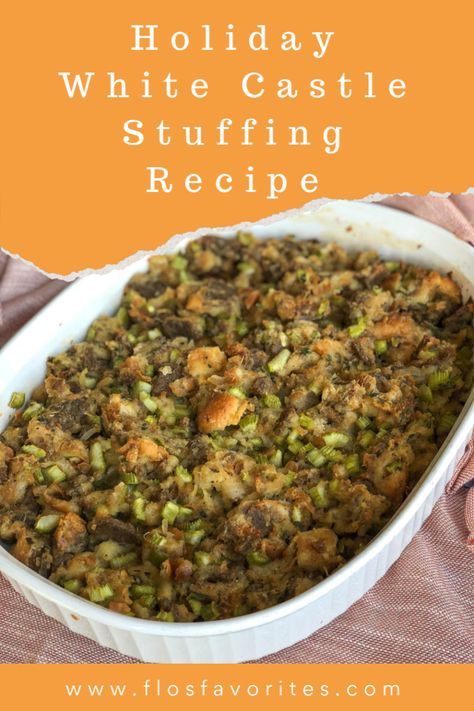 White Castle Turkey Stuffing Recipe : Flo's Favorites #holidaystuffing #turkeystuffing #easystuffingrecipes #thanksgiving #thanksgivingstuffing #dressing #turkeyanddressing #Whitecastleturkeystuffing White Castle Stuffing, Turkey Stuffing Recipe, Burgers On The Stove, Easy Stuffing Recipe, Turkey Stuffing Recipes, Thanksgiving Brunch, Frugal Recipes, Turkey Stuffing, Thanksgiving Stuffing