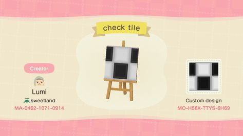 Checkered Tile - Animal Crossing Pattern Gallery & Custom Designs Acnh Diner Designs, Acnh Diner, Acnh Boardwalk, Acnh Cafe, Acnh Path, Isla Nublar, Acnh Inspiration, Motif Acnl, Floor Designs