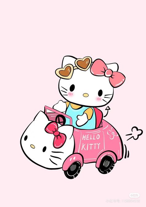 Hello Kitty Theme Party, Riding Scooter, Hello Kitty Imagenes, Carnival Birthday Party Theme, Chibi Girl Drawings, Hello Kitty Themes, Kitty Images, Hello Kit, Wallpaper Doodle