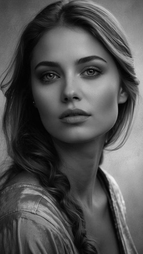 Hyper Realistic Reference Photos, Woman Headshot Poses, Black And White Face Photography, Portrait Reference Drawing, Black And White Photography Portraits Women Faces, Woman Portrait Black White, Woman Face Black And White, Portrait Reference Female Black And White, Woman Face Photography