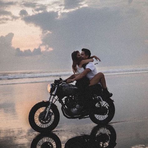 Motorcycle Couple Photography, Motorcycle Photo Shoot, Sunset Shoot, Dirty Boots, Pink Motorcycle, Bike Couple, Trip To Bali, Motorcycle Couple, Biker Photography