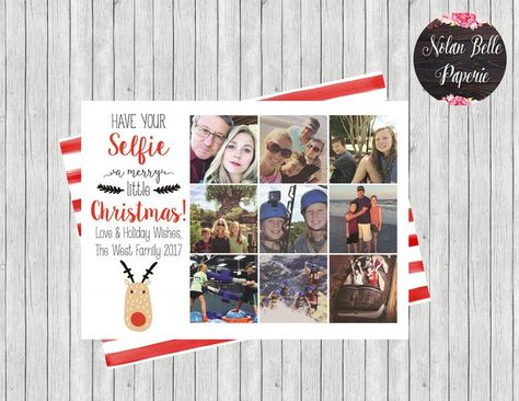 Selfie Christmas Card, Large Family Christmas, Family Christmas Card, Christmas Photo Card Template, Photo Card Template, Family Christmas Cards, Multi Photo, Photo Christmas, Christmas Photo