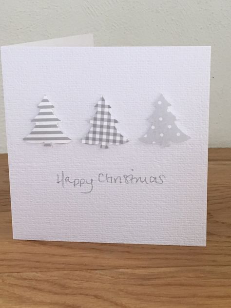 Christmas tree card Cricut Christmas Cards, White Christmas Card, Chrismas Cards, Christmas Tree Card, Fun Christmas Cards, Card Making Designs, Cas Cards, Homemade Christmas Cards, Stampin Up Christmas Cards