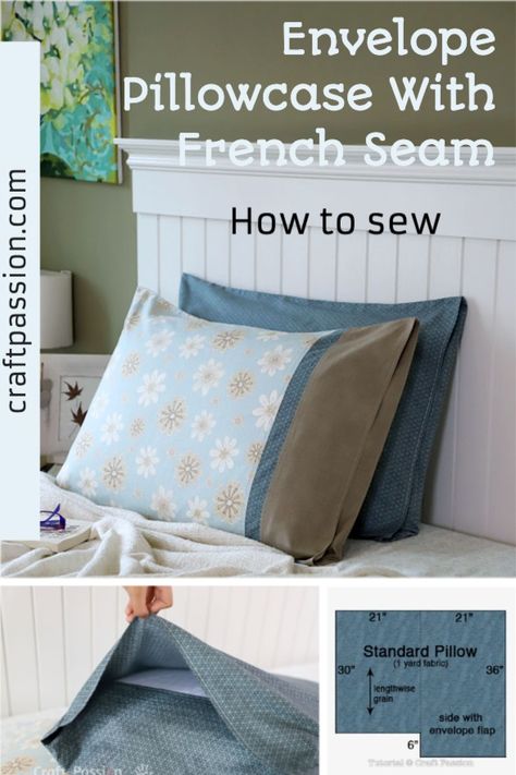 French Seam Pillowcase Tutorial, Envelope Pillow Case Pattern Pillowcase Tutorial, French Pillow Covers, Envelope Pillowcase Pattern, Standard Size Pillow Case Pattern, Pillow Cases Tutorials French Seam, French Seam Pillowcase, Sewing Pillow Case, Making Pillow Cases