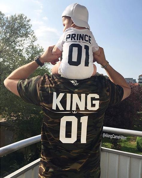 King 01 Prince 01 tshirts, Father son tshirts, Dad and son shirts, Fathers Day shirts, Dad and baby shirts from sugar-army.com Dad And Son Shirts, Expectant Father, Father Son Shirts, Father And Baby, Dad Baby, Family Is Everything, Fathers Day Shirts, Cute Family, Matching Family Outfits