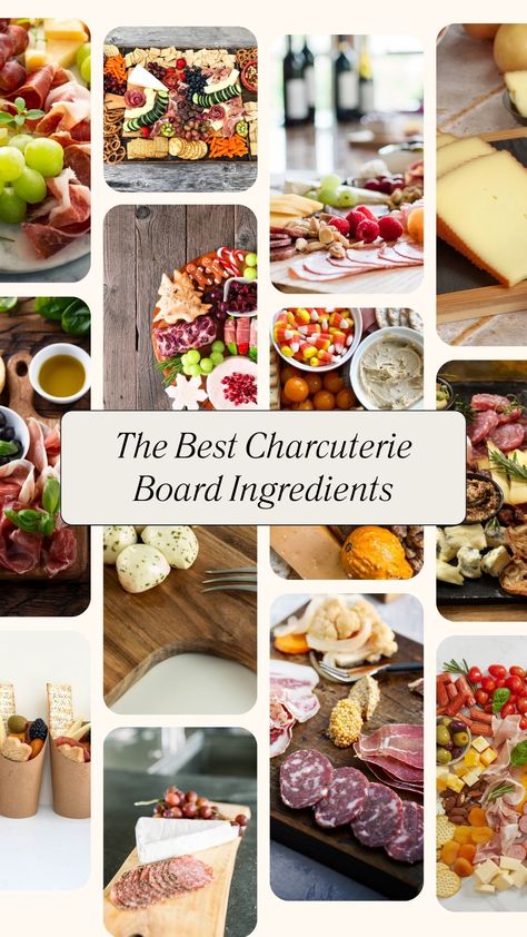 Top 30 Charcuterie Board Ingredients - Amazing Charcuterie Boards 30 Charcuterie Board, Charcuterie Board Ingredients, Cheese List, Charcuterie Meats, Charcuterie Board Meats, Charcuterie Appetizers, Savory Cheese, A Charcuterie Board, Charcuterie Inspiration