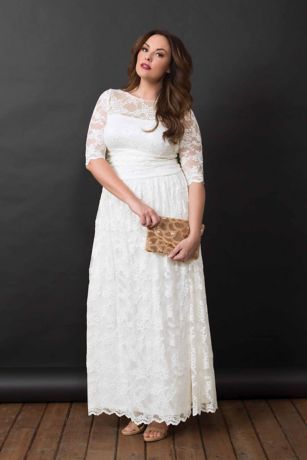 Illusion Wedding Gown, Rustic Wedding Attire, Illusion Lace Wedding Dress, Flattering Wedding Dress, Plus Wedding Dresses, Informal Weddings, Western Wedding Dresses, Plus Size Wedding Gowns, Plus Size Lace