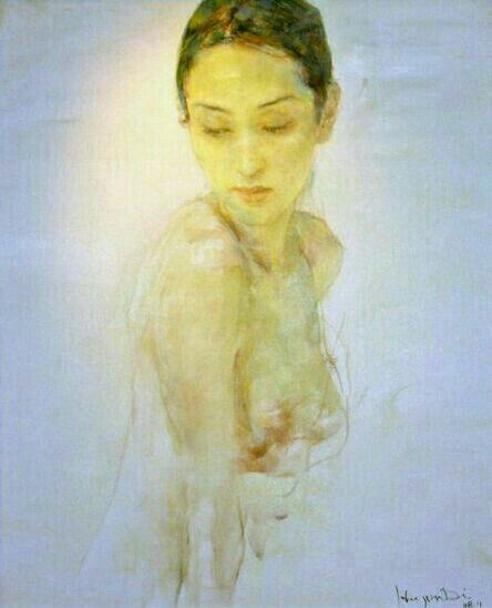 Hu Jun Di Hu Jundi, Hu Jun, Figural Painting, Paintings Oil, Painting Words, Asian Painting, Figurative Artists, Eastern Art, Contemporary Fine Art