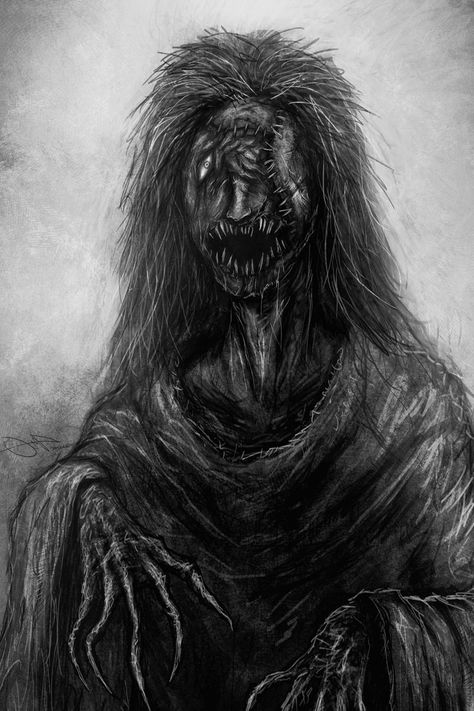 White Lady by Eemeling on DeviantArt Old Lady Drawing, Lady Drawing, Lady In White, Scary Drawings, Creepy Monster, White Lady, Horror Artwork, Creepy Horror, The Boogeyman