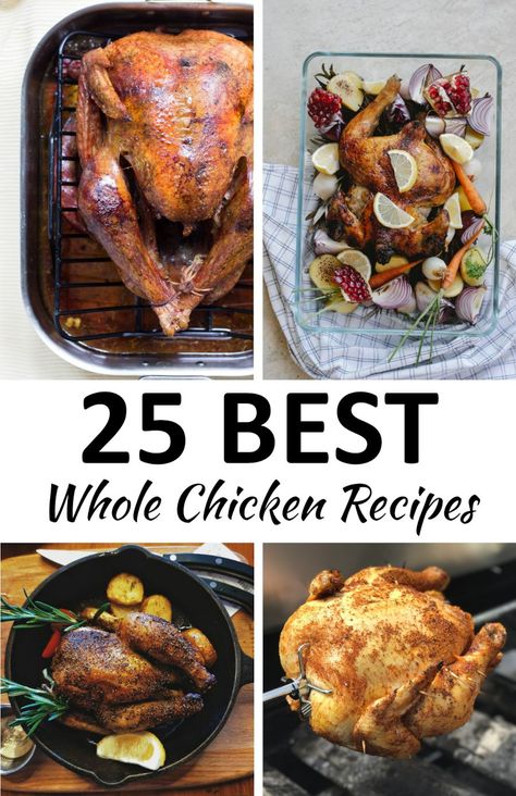 Christmas Whole Chicken, Full Roasted Chicken Recipe, What To Do With Whole Chicken, Whole Chicken Meal Ideas, Healthy Whole Chicken Recipes, Stewed Whole Chicken Recipes, Whole Chicken Meals, Recipes With Whole Chicken, Brine Whole Chicken