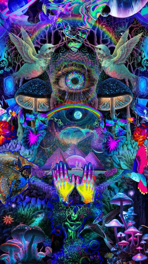 Meditation Art Spirituality, Alex Gray Art, Colorful Skull Art, Trippy Pictures, Trippy Cartoon, Abstract Art Images, Trippy Visuals, Psychadelic Art, Hippie Painting