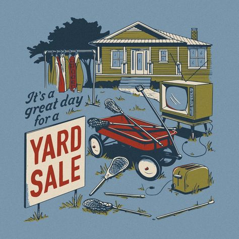 Southern Lacrosse — Yard Sale by Joseph Ernst on Dribbble Yard Sale Aesthetic, Yard Sale Flyer, Sale Aesthetic, Ideal Aesthetic, Sale Logo, Merch Design, Classic Truck, North Vancouver, Sale Flyer