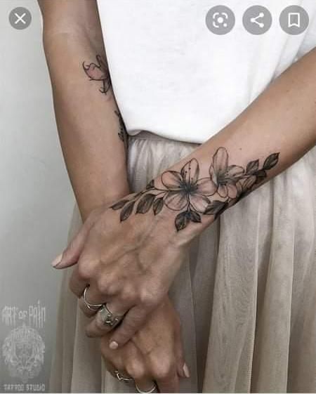 Wrist Hand Tattoo, Wrap Around Wrist Tattoos, Wrist Tattoo Cover Up, Around Arm Tattoo, Wrap Around Tattoo, Wrap Tattoo, Girl Arm Tattoos, Flower Wrist Tattoos, Vine Tattoos