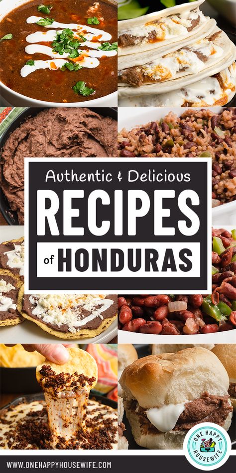 Enjoy the wonderful flavors of Honduras with this roundup of authentic Honduran recipes. #authentic #hispanic #honduran #recipes Central American Food, Honduras Food, Honduran Recipes, South American Recipes, Latin American Recipes, Hispanic Kitchen, Recipes Authentic, Happy Housewife, Hispanic Food