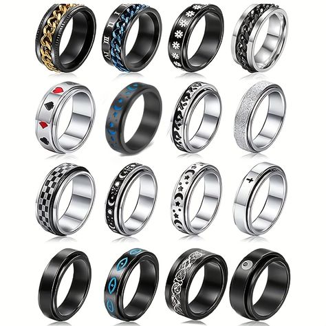 Faster shipping. Better service Guy Jewelry, Black Band Ring, Teen Gifts, Stainless Steel Wedding Bands, Cool Rings For Men, Ring Boy, Mens Band Rings, Mens Stainless Steel Rings, Mens Rings Fashion