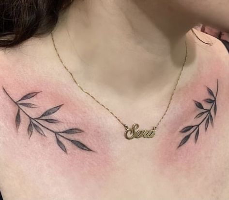 Collar Bone Tattoo Nature, Fern Chest Tattoo, Mexican Skull Tattoos, Tattoo Sternum, Collarbone Tattoo, Mexican Skull, Tattoos For Women Flowers, Tattoo Inspiration Men, Mexican Skulls