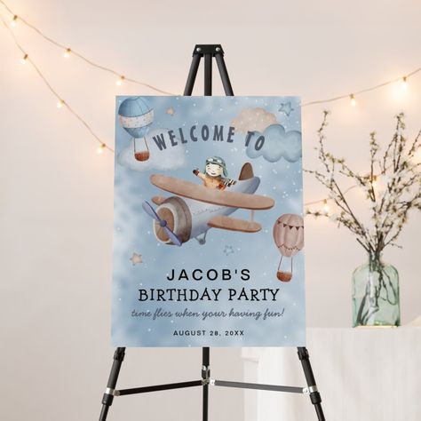 Watercolor Sky Background, Chic Posters, Decor Celebration, Aviation Party, Photography Crafts, Baby Boy Invitations, Stylish Inspiration, Photography Posters, Airplane Birthday Party