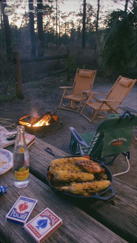 Outdoor Bbq Aesthetic, Backyard Campfire Aesthetic, Camping Dinner Aesthetic, Fun Camping Food Ideas, Tent Campsite Decorating Ideas, Backyard Bbq Aesthetic, Cabin Weekend Food, Summer Cookout Aesthetic, Summer Bbq Aesthetic