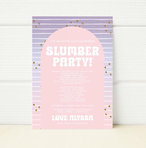 Slumber Party Sleepover Digital Birthday Invitation popcorn snacks Spa Night Party Printable Teen Birthday midnight brunch Spa Night Party, Popcorn Snacks, Spa Night, Teen Birthday, Birthday Invitations Kids, Slumber Parties, Party Night, 10th Birthday, You Are Invited