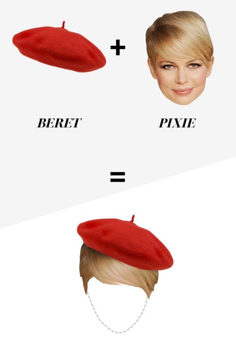 As Bromell puts it: "A pixie cut with a beret is very cute. Think Twiggy." Beret With Short Hair, Short Hair Hat, How To Style A Beret, Short Hair And Hats, Hair Beret, How To Wear A Beret, Hats For Short Hair, Short Hair Accessories, Pixie Cut Styles