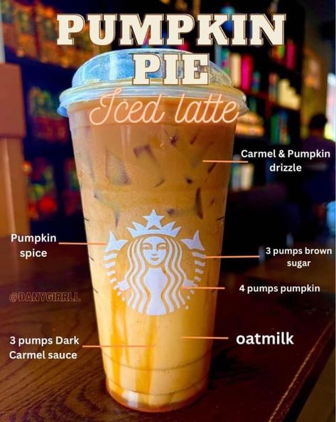 Pumpkin Latte Starbucks, Pumpkin Drink Recipes, Pumpkin Pie Latte, Pumpkin Spice Frappuccino, Iced Pumpkin Spice Latte, Fall Starbucks, Starbucks Fall Drinks, Pumpkin Spice Drinks, Starbucks Latte