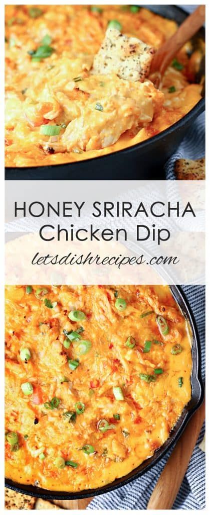 Spicy Chicken Dip, Appetizers Chicken, Sriracha Recipes, Honey Sriracha Chicken, Crockpot Appetizers, Chicken Dip Recipe, Sweet And Spicy Chicken, Sriracha Chicken, Chicken Dip