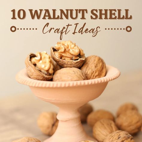 What to Do With Walnut Shells: 10 Craft Ideas and Activities - FeltMagnet Walnut Shell Crafts Ideas, Walnut Craft, Shell Crafts Kids, Walnut Shell Crafts, Best Craft Ideas, Shell Candle Holder, Plant Pot Decoration, Shell Candles, Mixed Media Crafts