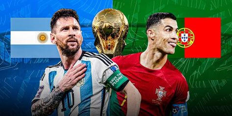 Portugal Vs Argentina, Ronaldo Worldcup, Ronaldo Vs Messi, Messi Vs Ronaldo, Messi Vs, Champions Of The World, Football Quotes, American Football Players, Football Match