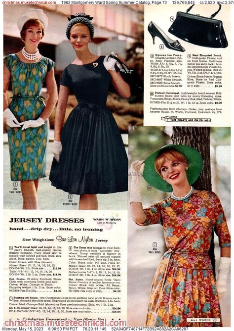 1962 Montgomery Ward Spring Summer Catalog, Page 73 - Catalogs & Wishbooks 1960s Wardrobe, Vintage Attire, 60s 70s Fashion, 60s And 70s Fashion, Retro Housewife, Fashion 1960s, Montgomery Ward, Christmas Catalogs, Century Clothing