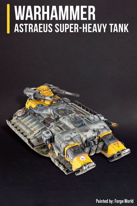 The Astraeus Super-heavy Tank is a newly unleashed Super-heavy grav-tank used by the Primaris Space Marines. It is a devastating war machine that represents the pinnacle of Imperial engineering. Credit Image & Painted by @Forgeworld over at forgeworld forums Grav Tank, Warhammer Tank, Warhammer 40k Space Marine Miniatures, Warhammer Imperial Navy, Warhammer 40k Terminator Miniatures, Warhammer Stormcast Eternals, Miniature Inspiration, Image Painting, Space Marines