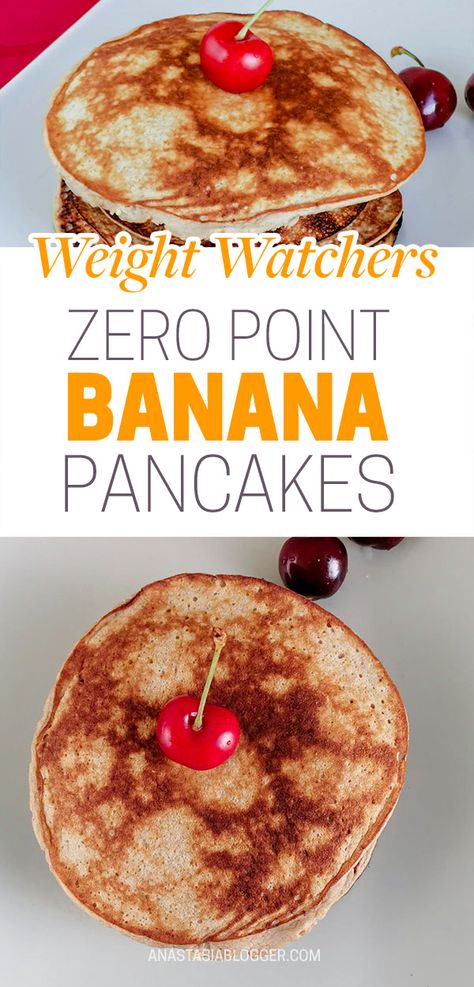 Zero Point Flourless Weight Watchers Banana Pancakes | 0 SmartPoints! These 0 Point Weight Watchers pancakes only use the natural sweetness of banana and don’t need any added sugar!#weight_watchers #weight_loss#recipes #pancakes #banana #smartpoints Weight Watchers Pancakes, Banana Pancakes, The Natural, Weight Watchers, Pancakes