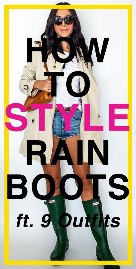 Rain Boots And Dress Outfit, How To Style Tall Rain Boots, Hunter Rain Boots Outfit Summer, What To Wear With Rain Boots Outfits, Short Rainboots Outfit Leggings, Cute Outfit With Rain Boots, Navy Blue Hunter Boots Outfit, Spring Rain Boots Outfit, Rain Boots And Shorts Outfit