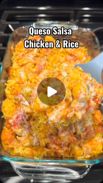 118K views · 8.8K likes | Katie Cross on Instagram: "Queso Salsa Chicken & Rice!! It was super easy to make and soo delicious!! 😋🔥 #food #queso #salsa #chicken #rice #onepotmeals #easyrecipe #quickrecipes" Queso Salsa Chicken And Rice Katie Cross, Spanish Rice Chicken And Queso, Quest Salsa Chicken And Rice, Salsa Con Queso Chicken And Rice, Queso Salsa Chicken And Rice, Cheesy Chicken And Rice Mexican, Chicken Queso Rice, Mexican Chicken And Rice With Queso, Queso Chicken And Rice