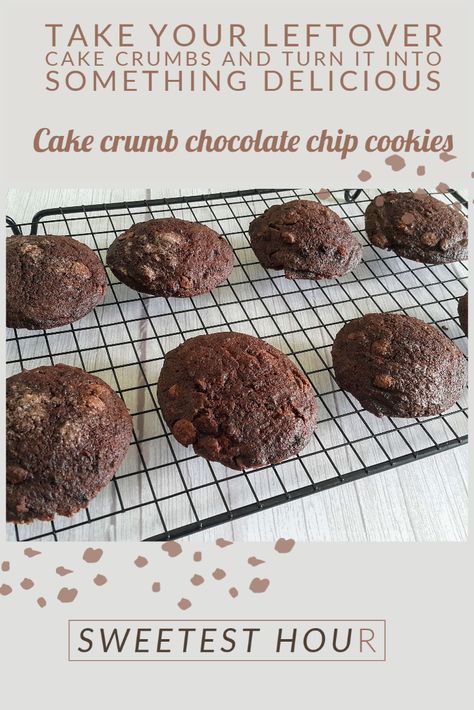 Recipes Using Chocolate Cookie Crumbs, Cake Crumb Cookies, Cake Crumbs Leftover, Leftover Chocolate Cake Ideas, What To Do With Leftover Cake, Leftover Cake Recipes, Leftover Cake Ideas, Chocolate Crumb Cake Recipe, Leftover Chocolate Cake