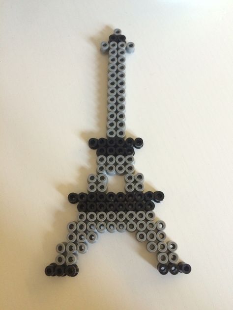 Eiffel Tower in pearl hama Eiffel Tower Perler Beads, Cute Hama Bead Ideas Small, Perler Bead Designs, Melt Beads Patterns, Hama Mini, Hamma Beads Ideas, Melty Bead Patterns, Pearl Beads Pattern, Easy Perler Beads Ideas