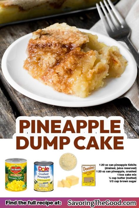 Pineapple Butter, Pineapple Dump Cake Recipe, Rhubarb Dump Cakes, Pineapple Dump Cake, Healthy Ground Beef, Apple Dump Cakes, Raspberry Pie, Ground Beef Dishes, Canned Pineapple