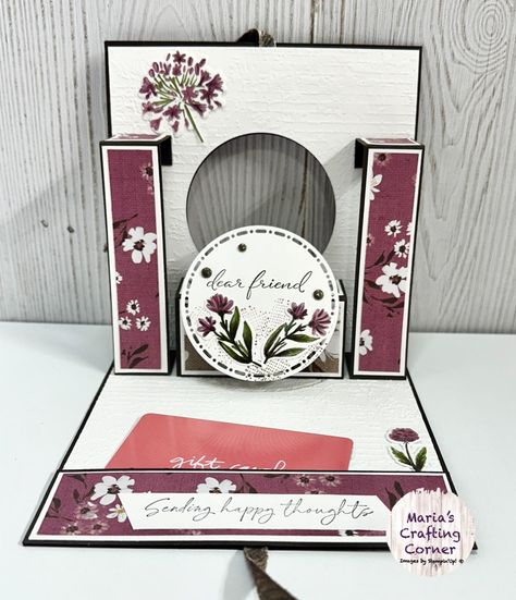 Fun variation to the pop and flip card - Crafting Corner, Fancy Fold Card Tutorials, Hand Made Greeting Cards, Step Cards, Flip Cards, Interactive Cards, Shaped Cards, 3d Cards, Card Making Tutorials