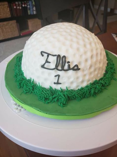 Golf Cake Smash Photography, Golf 1st Birthday Cake, Golf Ball Smash Cake, Hole In One Smash Cake, Hole In One Cake, First Birthday Golf Cake, Golf Smash Cake, Golf Smash Cake Baby Boy, Diy Golf Ball Cake