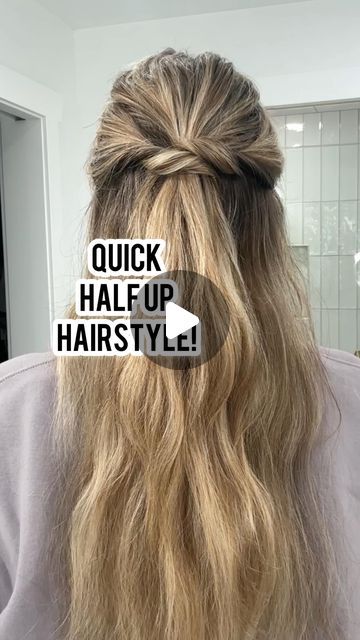 Lainey Ostrom on Instagram: "Quick half up! Yay or nay? - #halfuphalfdownbraids #twistedhairstyle #twistedhair #halfupdo #hairupdostyle #hairupdos #hairreelsofinstagram" Half Up Half Down Hair Tutorial, Quick Messy Bun, Top Knot Tutorial, Half Bun Hairstyles, Easy Work Hairstyles, Half Up Bun, Half Updo Hairstyles, New Year Hairstyle, Twisted Hair