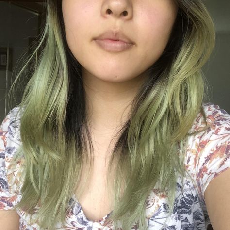 Can I get my faded green hair to a dark silver w/o bleaching? I was thinking of mixing Manic Panic's Dark Star (dark grey) with one of their purples to get out the yellow thoughts/advice? Faded Green Hair, Manic Panic, Dark Star, Hair Dye, Green Hair, Dyed Hair, Dark Grey, Bleach, Dye