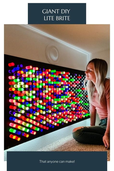 Diy Sensory Light Table, Functional Recycled Projects, Diy Giant Lite Brite, Diy Light Box For Kids, Diy Giant Light Bright, Diy Lite Brite Wall, How To Make A Light Box Diy, Sensory Classroom Ideas, Diy Lite Brite